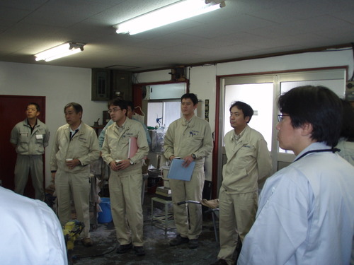 試験練り前の打合せ